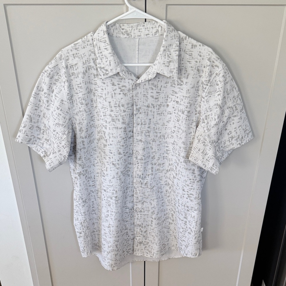 lululemon athletica White Textured Button Down Shirt